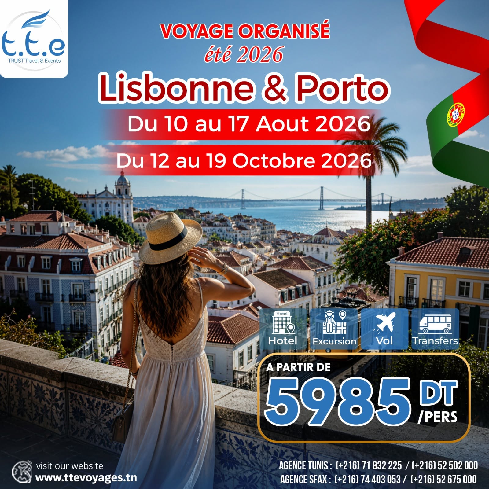 Lisbonne Porto Eté 2026